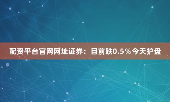 配资平台官网网址证券：目前跌0.5％今天护盘